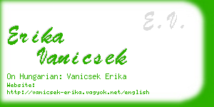 erika vanicsek business card